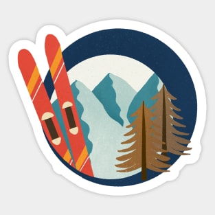 Mountain ski Sticker